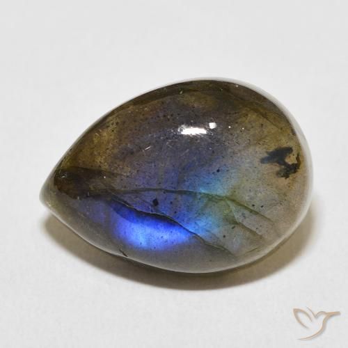 13.08ct Natural Multicolor labradorita, En forma de pera, Translúcido