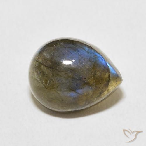 Labradorita Multicolor natural de 4.00 ct, En forma de pera, Translúcido