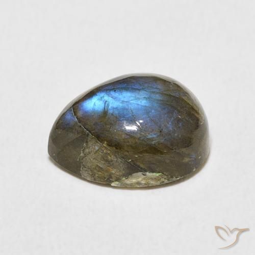 Labradorita Multicolor natural de 4.00 ct, En forma de pera, Translúcido