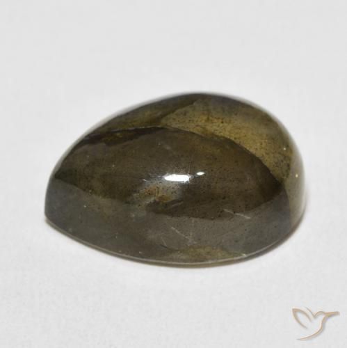 Labradorita Multicolor natural de 10.55 ct, En forma de pera, Translúcido