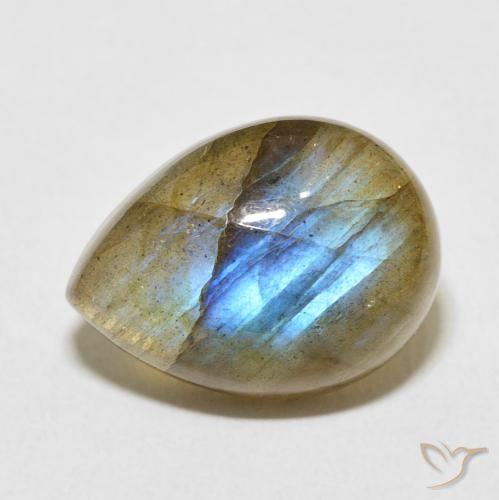 9.34ct Natural Multicolor Labradorita, En forma de pera, Translúcido