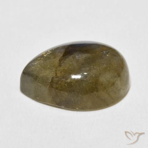 Labradorita Multicolor natural de 9.34 ct, En forma de pera, Translúcido