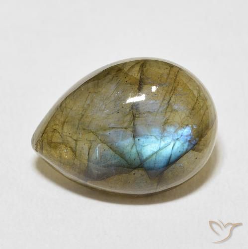 8.95ct Natural Multicolor Labradorita, En forma de pera, Translúcido