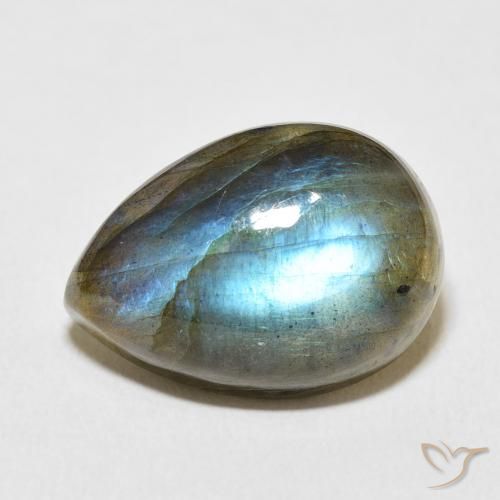 12.70ct Natural Multicolor labradorita, En forma de pera, Translúcido