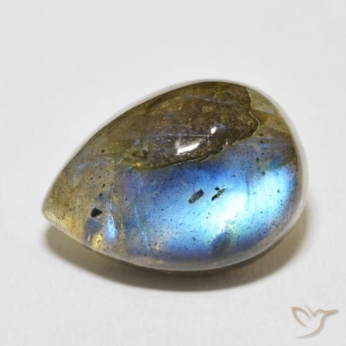 13.81ct Natural Multicolor Labradorita, En forma de pera, Translúcido