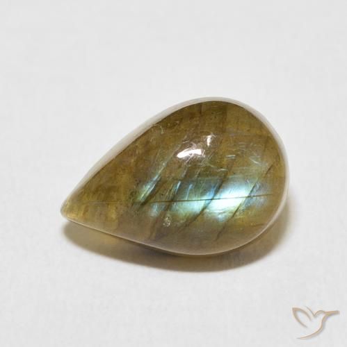 5.27ct Natural Multicolor Labradorita, En forma de pera, Translúcido