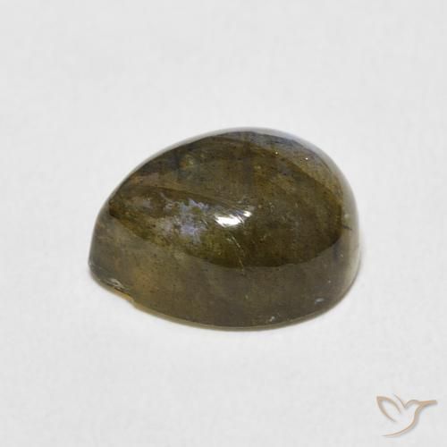 Labradorita Multicolor natural de 4.24 ct, En forma de pera, Translúcido