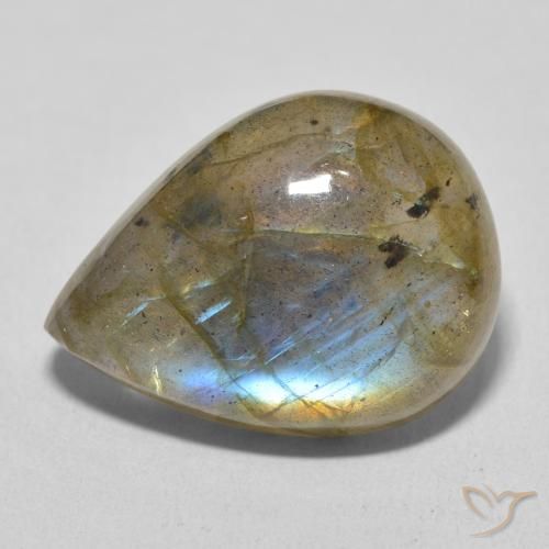 16.32ct Natural Multicolor Labradorita, En forma de pera, Translúcido