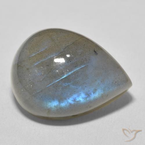 Labradorita Multicolor natural de 19.51 ct, En forma de pera, Translúcido