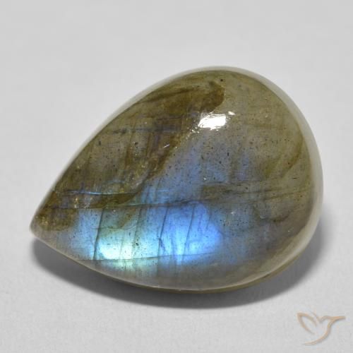 16.75ct Natural Multicolor labradorita, En forma de pera, Translúcido