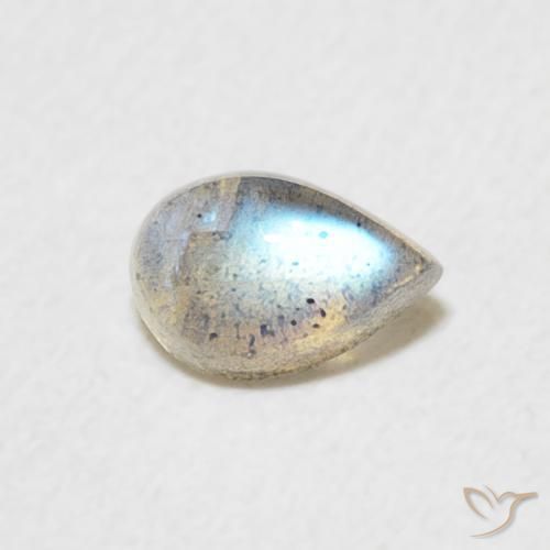Labradorita Multicolor natural de 0.47 ct, En forma de pera, Translúcido