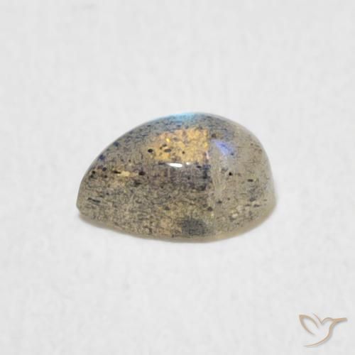 Labradorita Multicolor natural de 0.47 ct, En forma de pera, Translúcido
