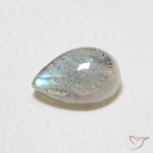 0.60ct Natural Multicolor labradorita, En forma de pera, Translúcido