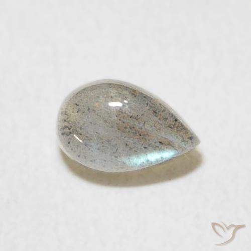 Labradorita Multicolor natural de 0.60 ct, En forma de pera, Translúcido