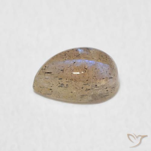 Labradorita Multicolor natural de 0.56 ct, En forma de pera, Translúcido