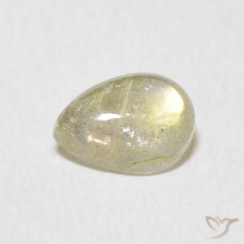Labradorita Multicolor natural de 0.68 ct, En forma de pera, Translúcido