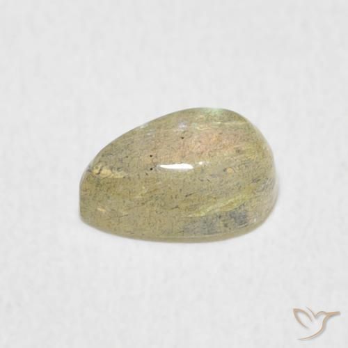 Labradorita Multicolor natural de 0.68 ct, En forma de pera, Translúcido