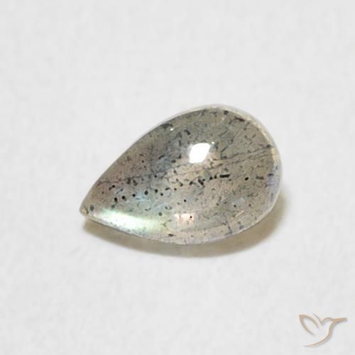 0.50ct Natural Multicolor Labradorita, En forma de pera, Translúcido