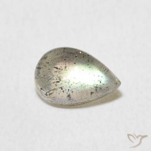 Labradorita Multicolor natural de 0.50 ct, En forma de pera, Translúcido