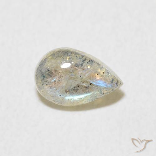 0.45ct Natural Multicolor Labradorita, En forma de pera, Translúcido