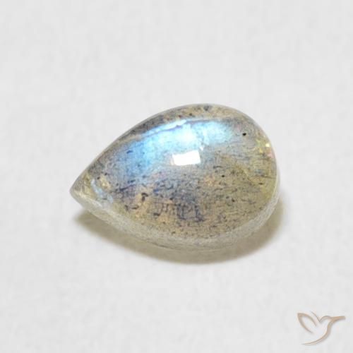 0.58ct Natural Multicolor labradorita, En forma de pera, Translúcido