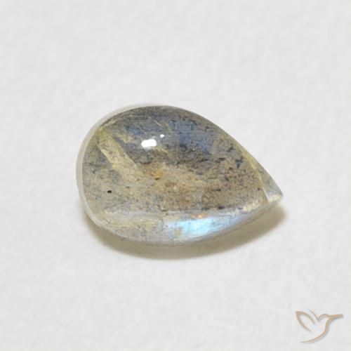 Labradorita Multicolor natural de 0.58 ct, En forma de pera, Translúcido