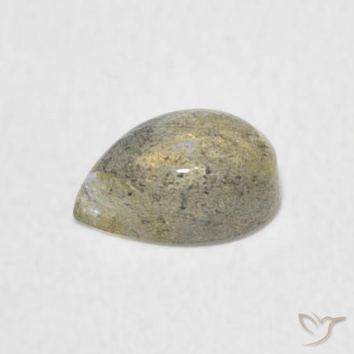 Labradorita Multicolor natural de 0.58 ct, En forma de pera, Translúcido