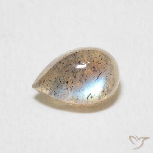 0.53ct Natural Multicolor Labradorita, En forma de pera, Translúcido