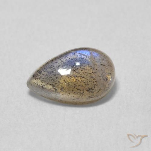 0.58ct Natural Multicolor Labradorita, En forma de pera, Translúcido