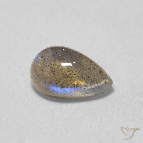 Labradorita Multicolor natural de 0.58 ct, En forma de pera, Translúcido