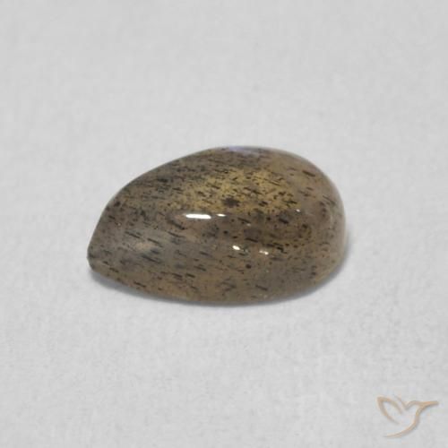 Labradorita Multicolor natural de 0.58 ct, En forma de pera, Translúcido