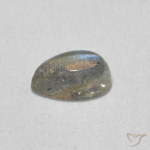 Labradorita Multicolor natural de 0.50 ct, En forma de pera, Translúcido