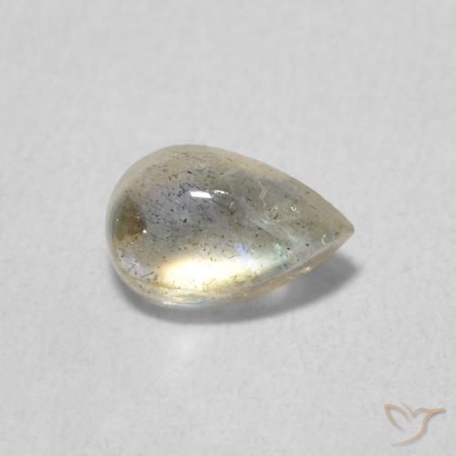 Labradorita Multicolor natural de 0.46 ct, En forma de pera, Translúcido