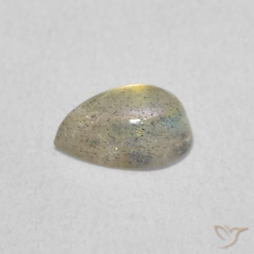 Labradorita Multicolor natural de 0.46 ct, En forma de pera, Translúcido