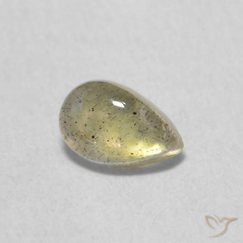 Labradorita Multicolor natural de 0.40 ct, En forma de pera, Translúcido