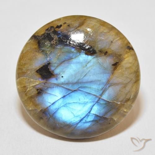 31.45ct Natural Multicolor Labradorita, Redondo, Translúcido