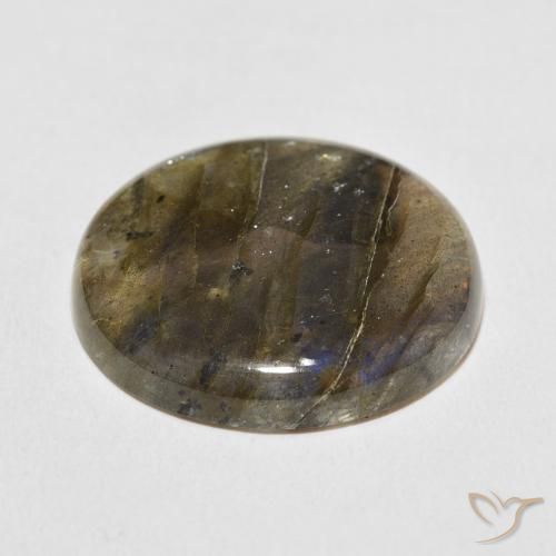 Labradorita Multicolor natural de 29.35 ct, Redondo, Translúcido
