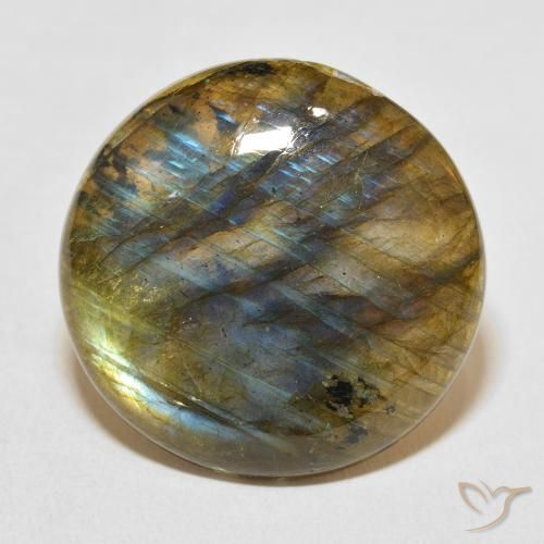 27.85ct Natural Multicolor Labradorita, Redondo, Translúcido