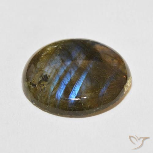Labradorita Multicolor natural de 27.85 ct, Redondo, Translúcido