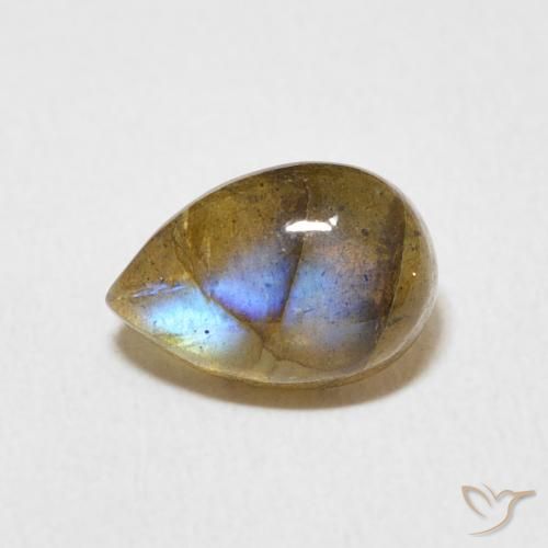 1.75ct Natural Multicolor Labradorita, En forma de pera, Translúcido