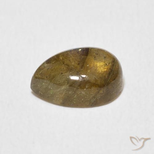 Labradorita Multicolor natural de 1.75 ct, En forma de pera, Translúcido