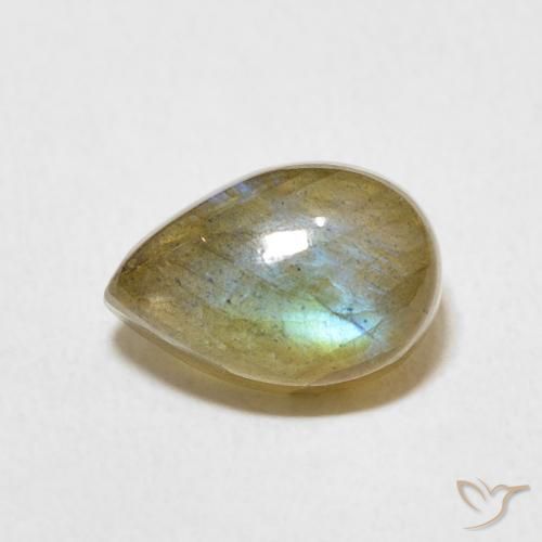 2.68ct Natural Multicolor labradorita, En forma de pera, Translúcido