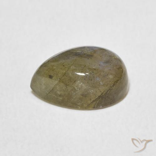Labradorita Multicolor natural de 2.42 ct, En forma de pera, Translúcido