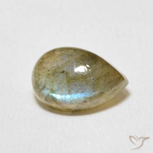 Labradorita Multicolor natural de 2.39 ct, En forma de pera, Translúcido