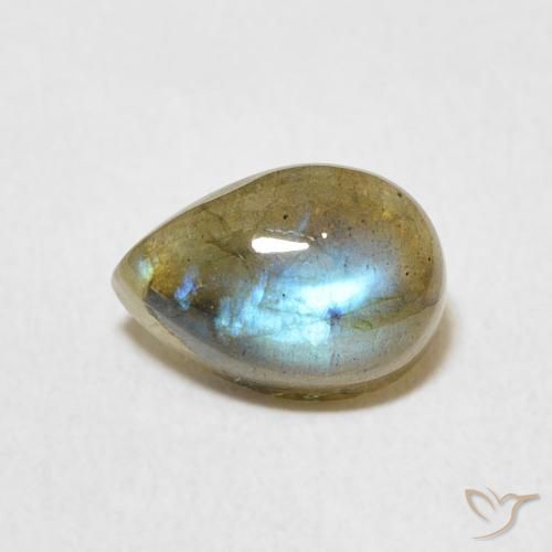 1.78ct Natural Multicolor labradorita, En forma de pera, Translúcido