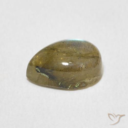 Labradorita Multicolor natural de 1.78 ct, En forma de pera, Translúcido