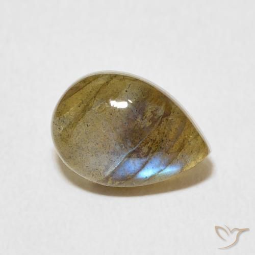 Labradorita Multicolor natural de 2.32 ct, En forma de pera, Translúcido