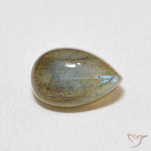 1.71ct Natural Multicolor labradorita, En forma de pera, Translúcido