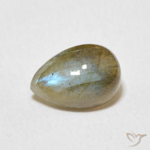 Labradorita Multicolor natural de 1.71 ct, En forma de pera, Translúcido