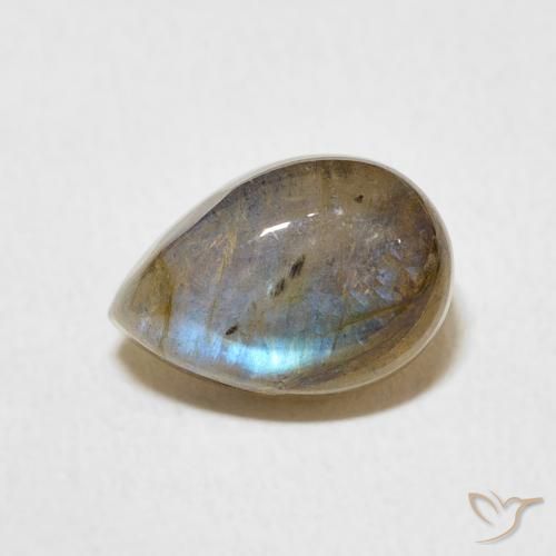2.53ct Natural Multicolor labradorita, En forma de pera, Translúcido